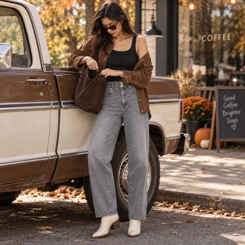 Free People We The Free Aster Straight Grey High Rise Jeans 28 New